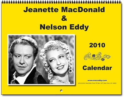 Jeanette MacDonald Nelson Eddy 2010 Calendar