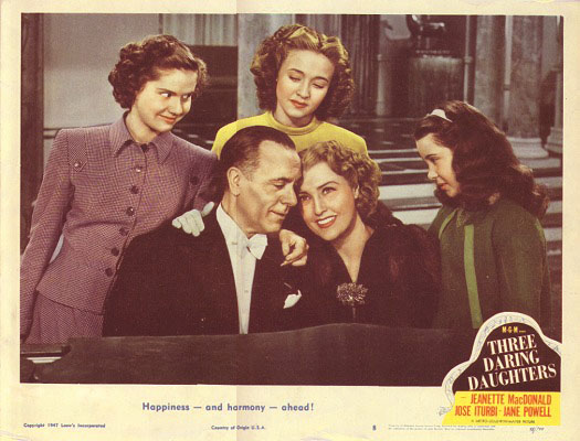 Jeanette MacDonald and co-stars in "Three Daring Daughters" (1948)